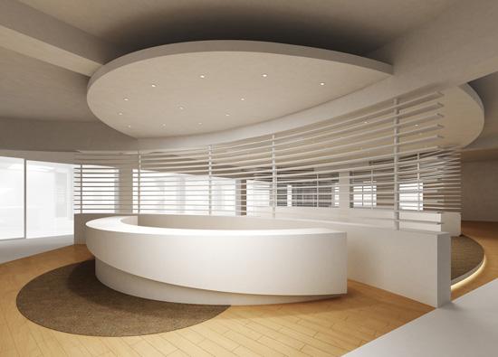 高大上的辦公室前臺效果圖