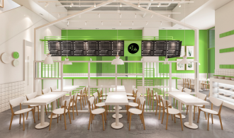 小清新風(fēng)小吃店裝修效果圖