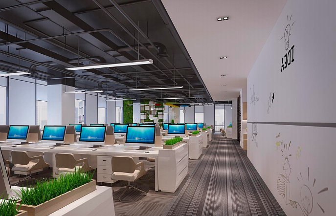 浦東張江科技公司辦公室裝修效果圖