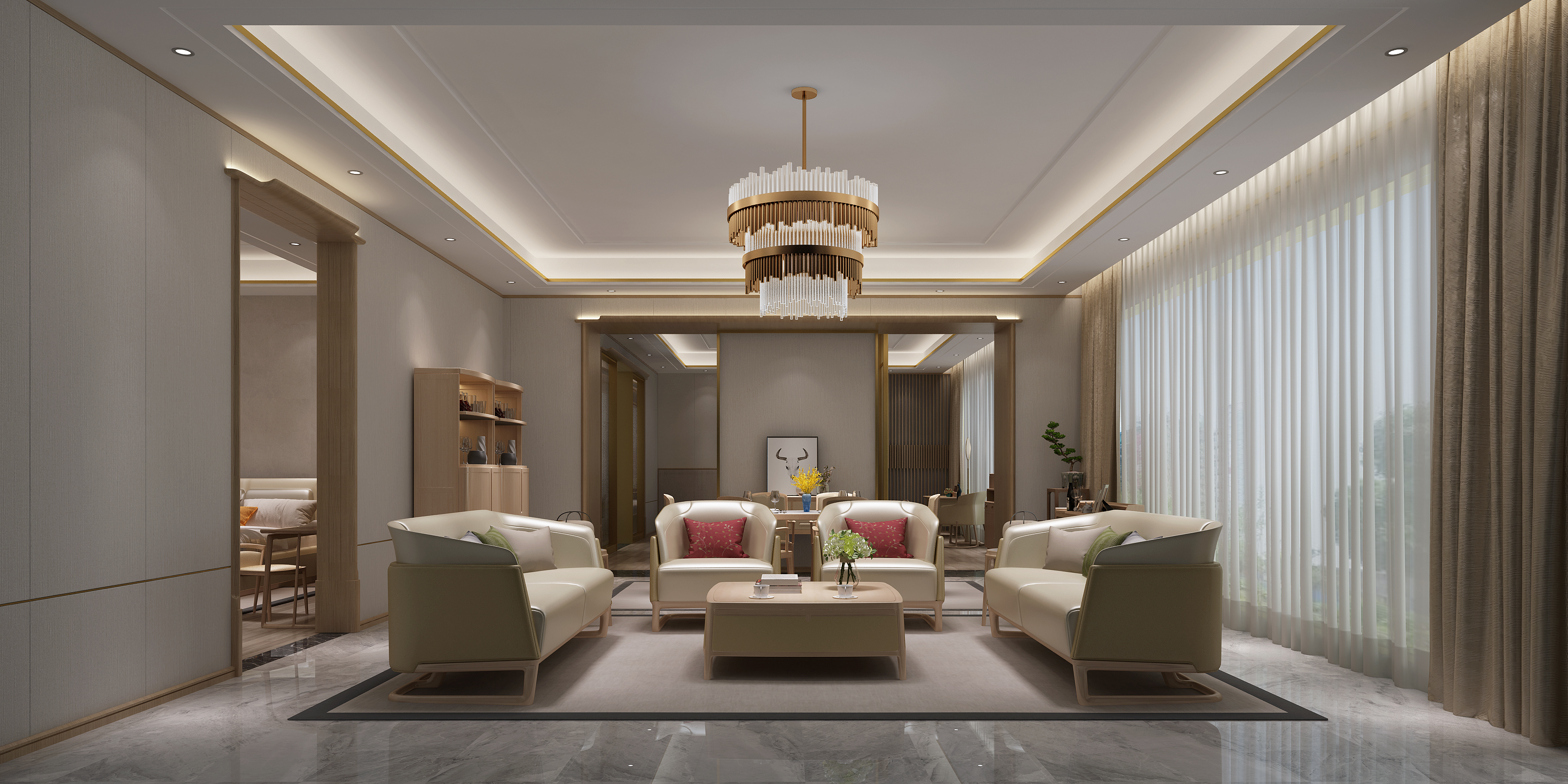 普陀區(qū)紅星美凱龍紅木家具家居店裝修效果圖