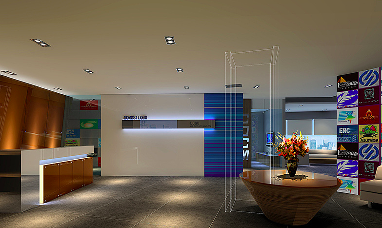 上海靜安區(qū)文化傳播公司辦公室裝修效果圖