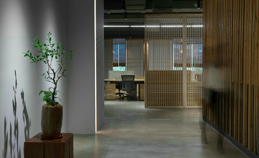 上海長寧區(qū)中式風茶藝公司辦公室裝修效果圖