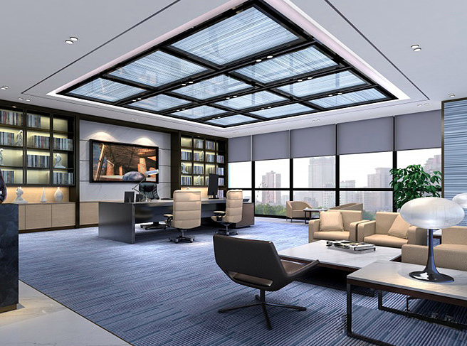 上海青浦區(qū)集團(tuán)公司辦公室裝修效果圖