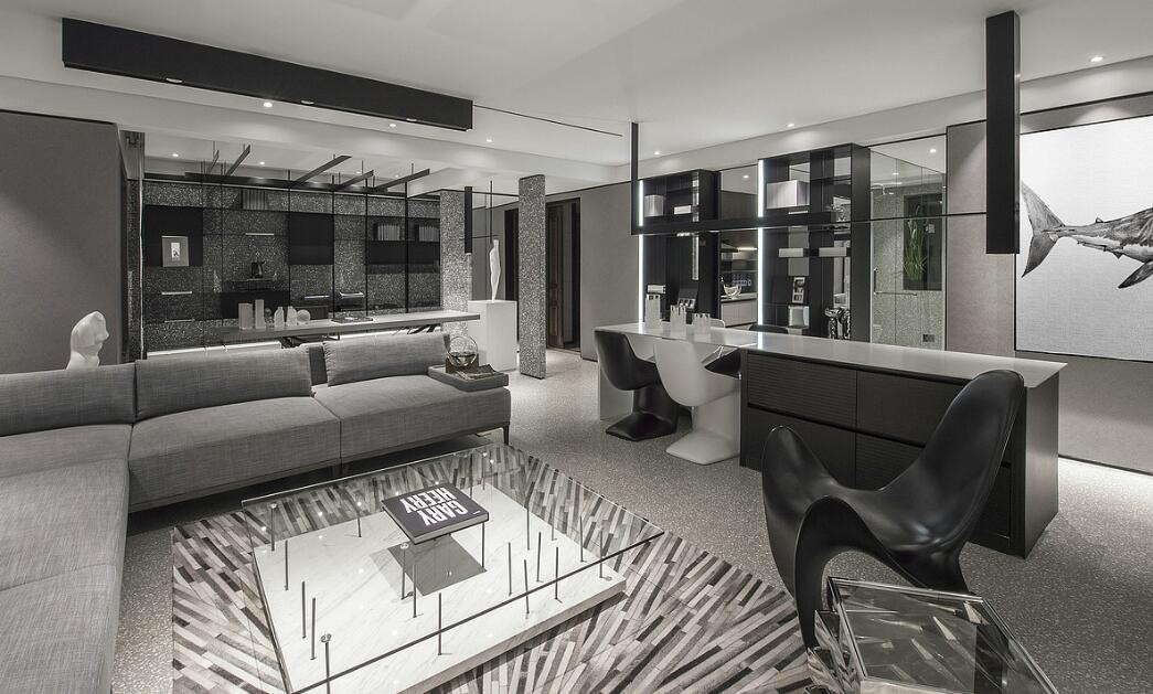 極致黑白風(fēng)工作室裝修效果圖