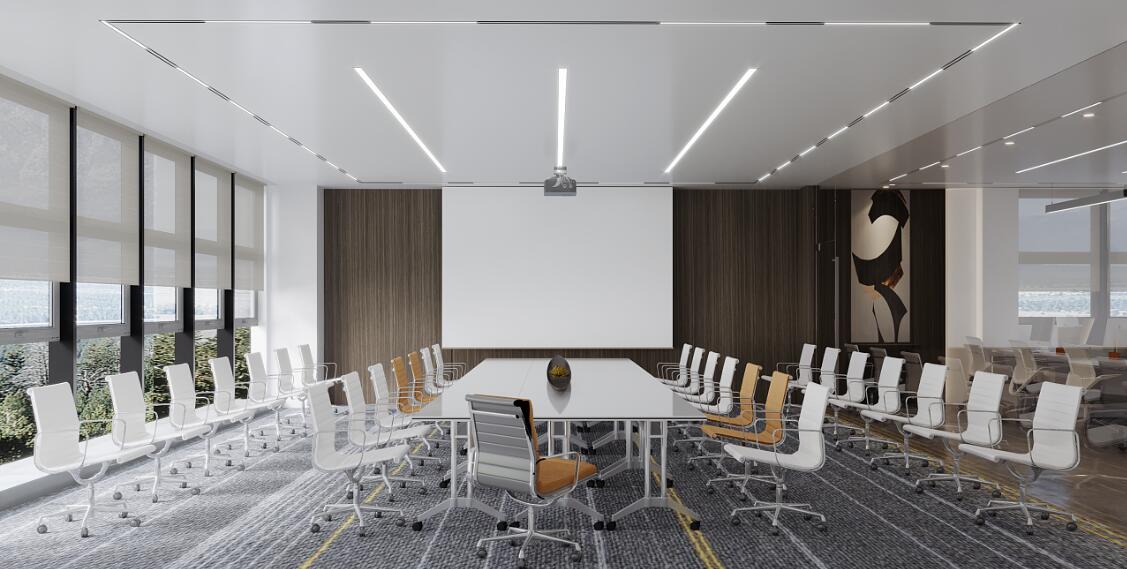 現(xiàn)代簡(jiǎn)約風(fēng)未來(lái)科技感辦公室裝修效果圖