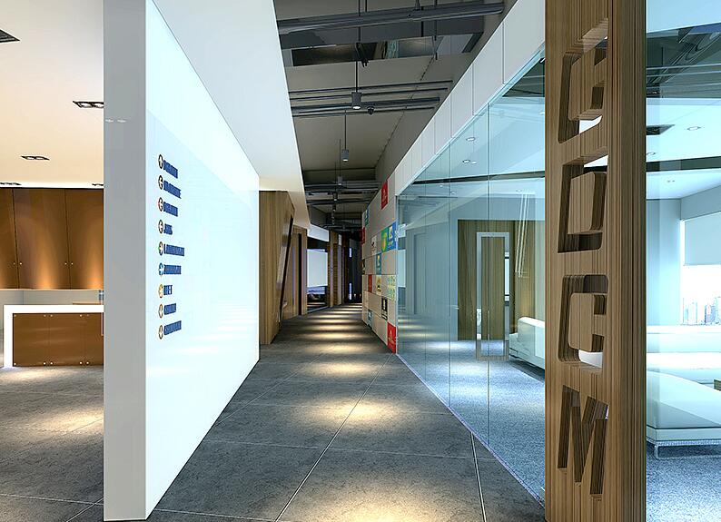 長寧區(qū)文化創(chuàng)意品牌公司辦公室裝修效果圖