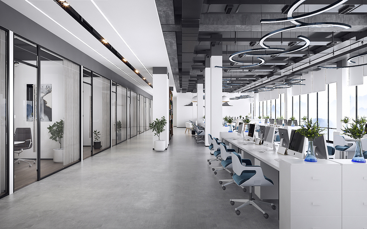 虹口區(qū)現(xiàn)代簡(jiǎn)約辦公室裝修效果圖